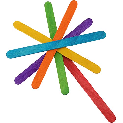 Colored Wooden Craft Sticks, Zeonhak 1400 Pcs 4.5 Inches, Natural Wooden Lolly Sticks, Lollipop Sticks Jumbo For Diy Model Making Craft Homemade Design #TOP4