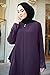 Women's Abaya Lace Applique Long Sleeve Floor Length Zipper Floor Length Turkey Islamic Fashion (purple, S)