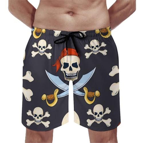 Maillot de bain séchage rapide homme pirate pour piscine et vacances