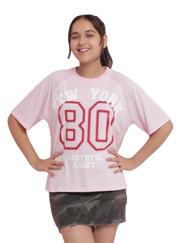 Image of Li'l Tomatoes Girls Crop T-Shirt | 100% Cotton | Graphic Printed Casual Top | Soft & Breathable Summer Wear | 9-16 Years
