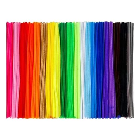 Qinlenyan 100Pcs Pipe Cleaners 11.8 Inch Pipe Cleaners 20 Colors Chenille Stems Colorful Pipe Cleaners for Crafts DIY Project,Art Craft Twist Sticks for Kids Boys Girls Random Color Cover
