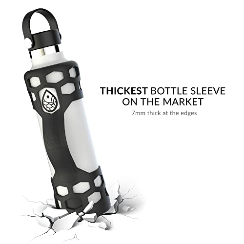 Reuzbl Bottle Bumper Silicone Boot Sleeve Protector With Handle Compatible With 21Oz, 24Oz, 32Oz, 40Oz Double-Wall Vacuum Insulated Stainless Steel Water Bottles (Clear, Fits 24Oz Bottles) #TOP4