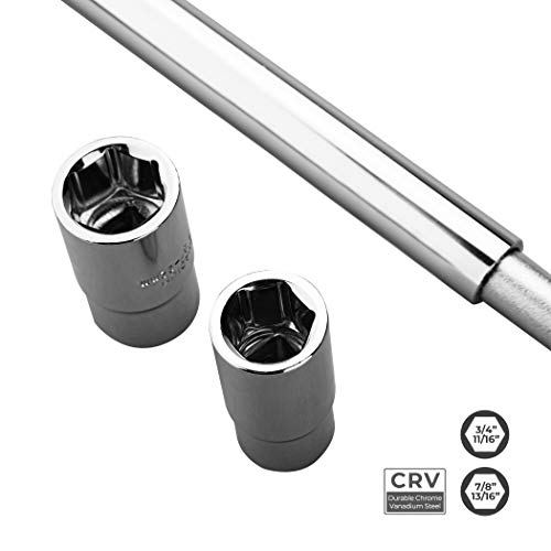Cartman Telescoping Lug Wrench, Wheel Wrench with Standard CR-V Sockets 17/19, 21/22mm