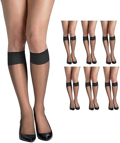 Hanes womens Hanes Silk Reflections Knee High P6 Multipack Hosiery (pack of 6)