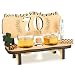 Produktbild Brynnberg Schnapsbank mit Jahreszahl - Holz Lorbeerkranz mit Zahl Gravur - Geschenk zum 70 Hochzeitstag Paar Jahrestag - Geburtstag und Pärchen Geschenke Idee - mit 2 Gläsern und Jahre 1953-2023