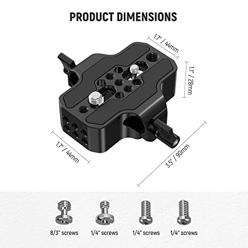 Neewer Camera Base Plate With Dual Rod Rail Clamp, 15Mm Lws Baseplate For Camera Cage Tripod Shoulder Rig With 1/4" & 3/8" Threads, Compatible With Smallrig Cage Sony A7 Canon R6 Bmpcc 6K Pro, Sr001 #TOP5