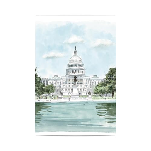 Daleko Daleko Washington DC Postcard Set, US Capitol, Hand-Drawn Art, Washington DC Gift And Souvenir, Modern Illustration Postcard, 4x6 Inches (Set of 3 Cards)