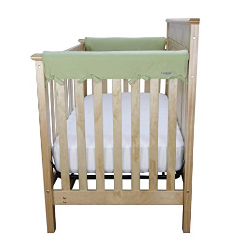Trend Lab CribWrap Medium 2 Short Sage Jersey Rail Covers, 2 Side Rail Cover