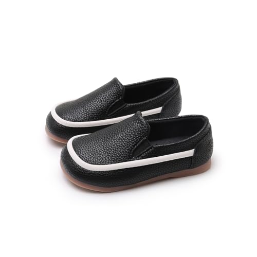 Image of SOFMUO Toddler Boys Girls Loafers Slip On Little Kids Oxford Dress Flats Casual Boat Shoes School Uniform Moccasin Daily Walking Shoes