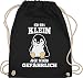 Shirtracer Sprüche Statement mit Spruch - Ich bin klein aber scheiß gefährlich Pinguin weiß - Unisize - Schwarz - Pinguin - WM110 - Turnbeutel und Stoffbeutel aus Baumwolle