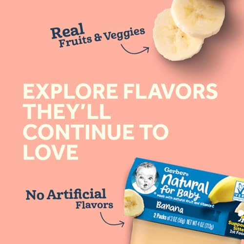 Gerber Natural for Baby 2nd Foods Apple Strawberry Blueberry 8 Ounce (Pack of 4) - Thumbnail 7