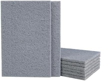 6"x9" Gray Scuff Pads 8 Pack - 800 Grit Ultra Fine Abrasive for Paint Prep, Auto Body & Woodworking, Non-Woven Silicon Carbide, Reusable Wet or Dry, Resists Clogging & Tearing
