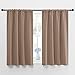 NICETOWN Kitchen Window Blackout Curtains - Window Treatment Thermal Insulated Rod Pocket Blackout Draperies/Drapes for Bedroom/Kitchen (Tan=Cappuccino, Set of 2, 42 inches Wide by 45 inches Long)