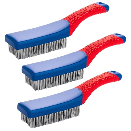 BAISDY Wire Brushes Set, Stainless Steel Wire Brushes for Cleaning Rust Paint Removal with Curved Handle 1 BAISDY Wire Brushes Set, Stainless Steel Wire Brushes for Cleaning Rust Paint Removal with Curved Handle