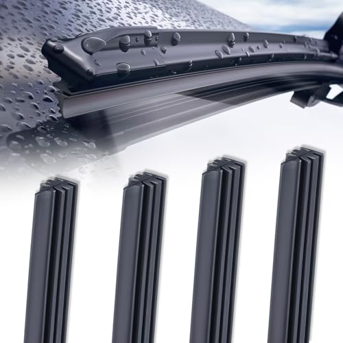4 Piezas Gomas de Limpiaparabrisas de Repuesto, 800mm Recambio Recargas de Escobilla de Limpiaparabrisas Universal para Automóviles Delanteros