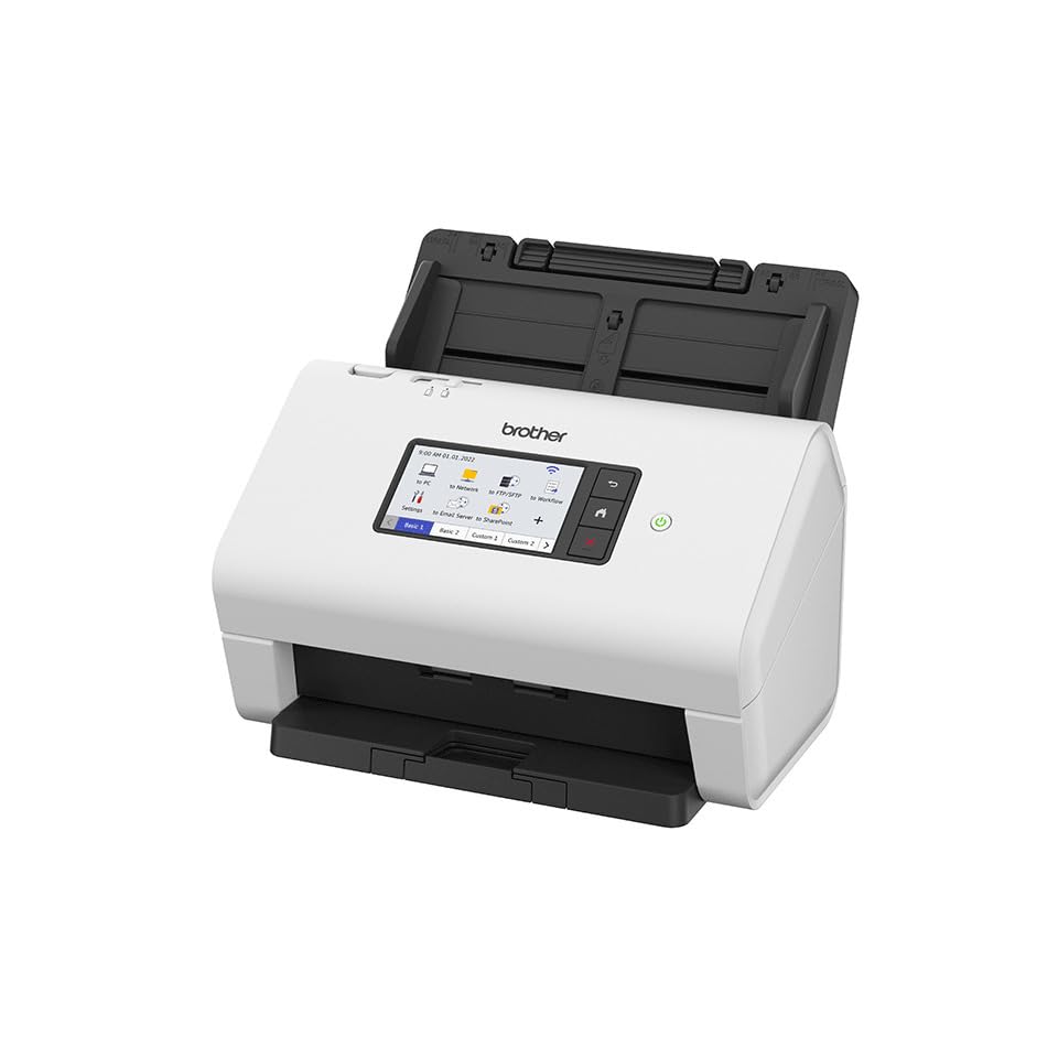 Brother ADS-4900W Escáner Inalámbrico de Documentos - WiFi, ADF de 100 hojas, USB 3.0, Pantalla táctil de 10,9 cm
