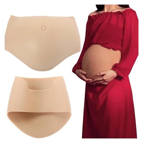 Barriga de Embarazo Falsa de Silicona - Realista para Actuación, Disfraces, Fotos, Cosplay y Fiestas de Halloween, con Varias Tallas (S, M, L, XL, XXL)