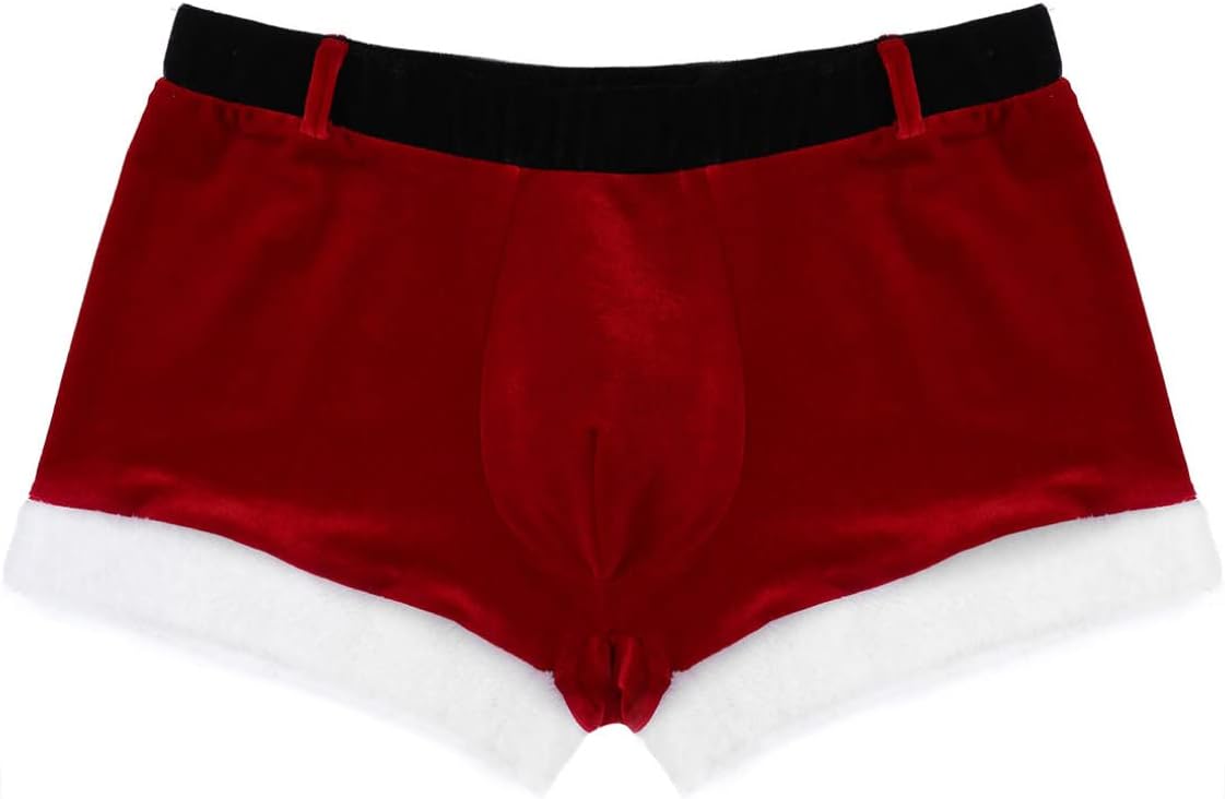 Men's Sexy Santa Claus Christmas Boxer Shorts Funny Guys Xmas Holiday Trunks Underwear
