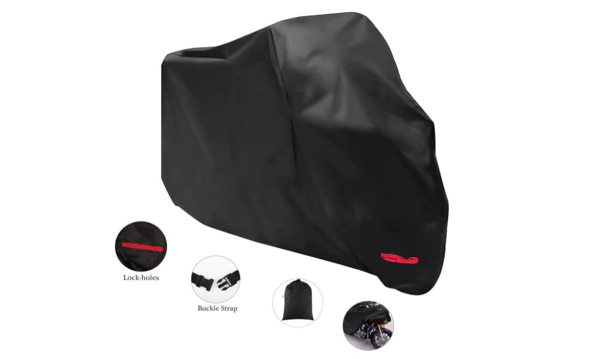 Dust-proof Cover Bike Motorcycle Cover -Waterproof Outdoor Rain UV -210D Oxford Cloth Motorbike Protector -Camping Accessories (220 * 95 * 110 cm)