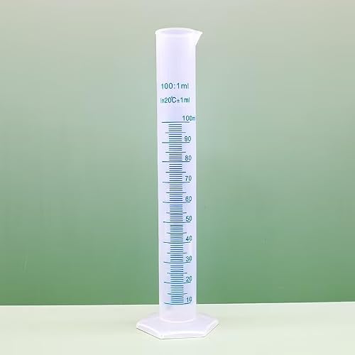 Labriciyon 100ml Plastic Graduated Cylinder, 1pc, Transparent, Measuring Cylinder Set, Science Lab Cylinders - Thumbnail 6