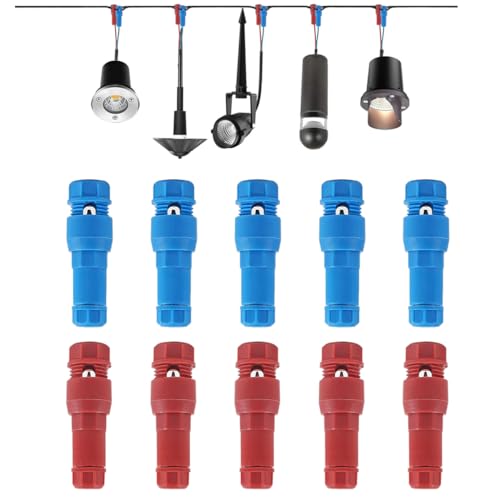 Image of Serplex 10Pcs Low Voltage Landscape Wire Connectors for Outdoor Lighting - Waterproof 12-18 AWG Electrical Cable Clips, Reliable Quick Connect Set Compatible with Garden Pathway & Patio Fixtures 500W