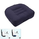 Auto Booster Zitkussen Verhoogde Hoogte Boost Mat, Ademend Mesh Draagbare Auto Seat Pad Hoek Lift Seat voor Auto, Kantoor, Thuis (Pure Navy)