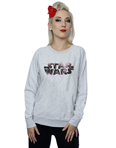 Star Wars Women's The Last Jedi Spray Logo Sweatshirt Large Heather Grey
