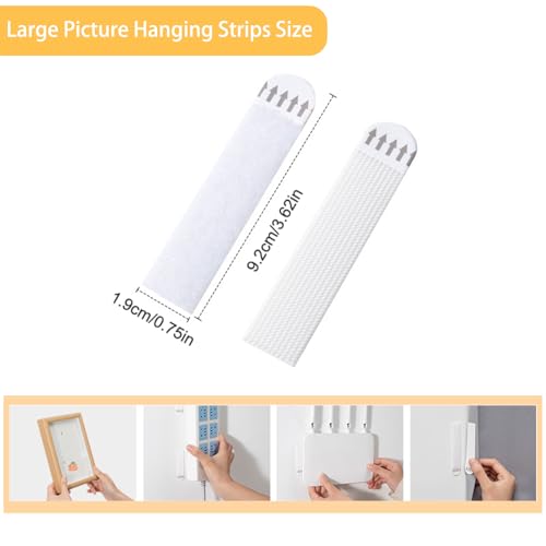 Image of Adhesive Hook and Loop Strips Heavy Duty, 24-Pairs(48 Strips) Double-Sided Sticky Picture Hanging Kit, Picture Hangers for Walls, Picture Hanging Hooks Without Nail, Removable Damage Free