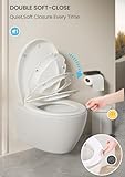 YEAUPE PRO Family Toilet Seat Soft Close with Quick Release Function, Universal White Oval Plastic Toulet Seat with Built in Child Seat, Potty Training Removable for Toddlers,Easy Cleaning,45 x 37CM - Image 3
