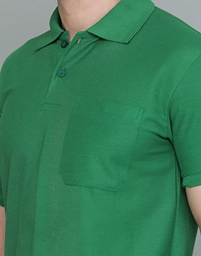 Image of INKKR Men's Polo Neck Half Sleeve Cotton Blend Regular Fit T-Shirt With Pocket