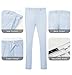 Seersucker Slim Suits Men Formal Summer Beach Wedding Grooms 2 Piece Blazer Pants Party Striped Suit Light Blue XL