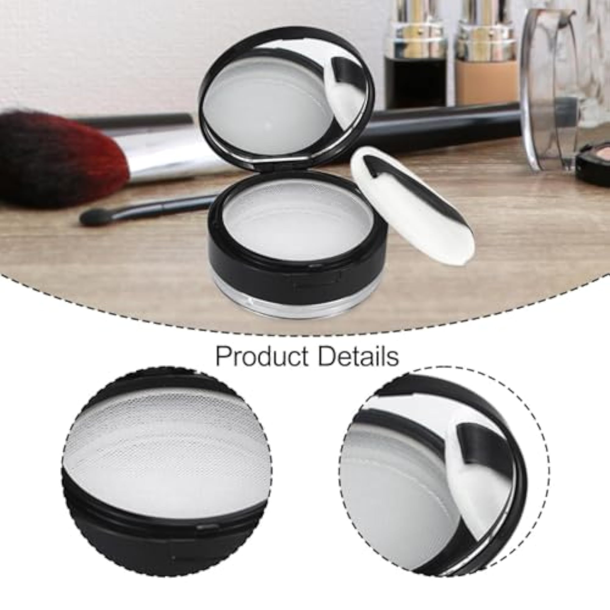 Loose Powder Container Elastic Mesh Sifter Holder Box