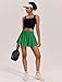 PINSPARK Tennis Skirt for Women Solid Golf Skirts High Waist Breathable Running Skirts with Pockets, Green Medium