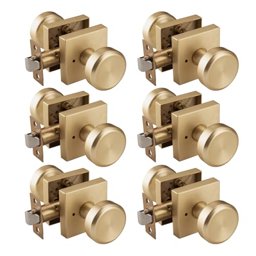 STARPY 6-Pack Satin Brass Knob