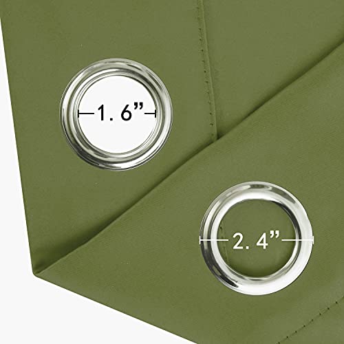 Image of LEMOMO Olive Green Blackout Curtains 42 x 63 Inch Length /Set of 2 Curtain Panels /Thermal Insulated Room Darkening Blackout Curtains for Bedroom