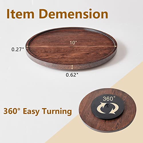 Lazy Susan Organizer 10 Inches, Wood Lazy Susan Turntable Organizer For Cabinet Pantry Kitchen Countertop Cupboard (Walnut) #TOP1