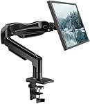 HUANUO Moniteur unique, 13 à 32 Bras de moniteur de conception de pouce, support réglable, montage Vesa avec pince et base Grommet - Convient 4.4 à 19.8lbs LCD Moniteurs d'ordinateur