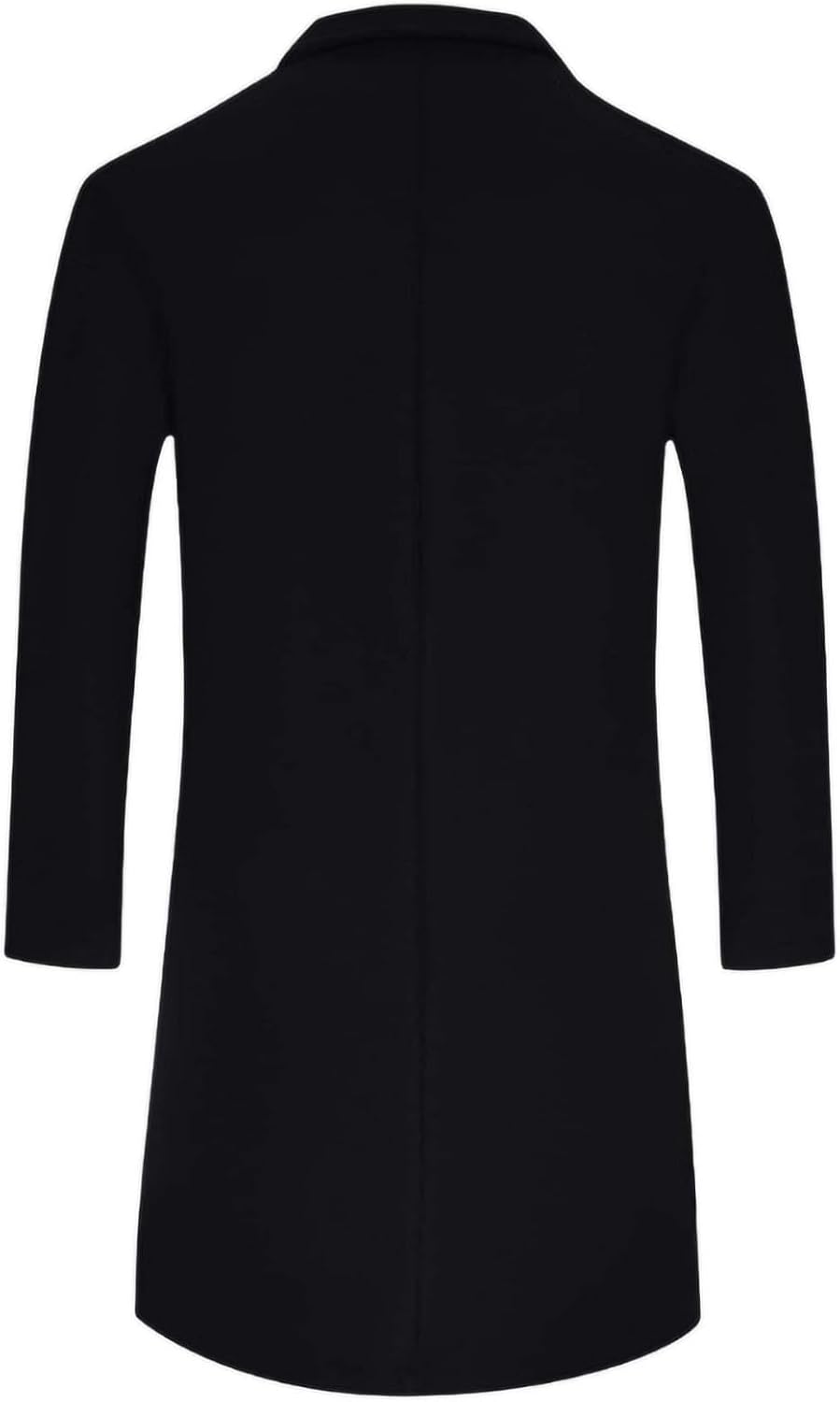 Mens Wool Blend Trench Coat Slim Fit Business Casual Vintage Overcoat Single Breasted Mid Long Jacket Warm Outerwear