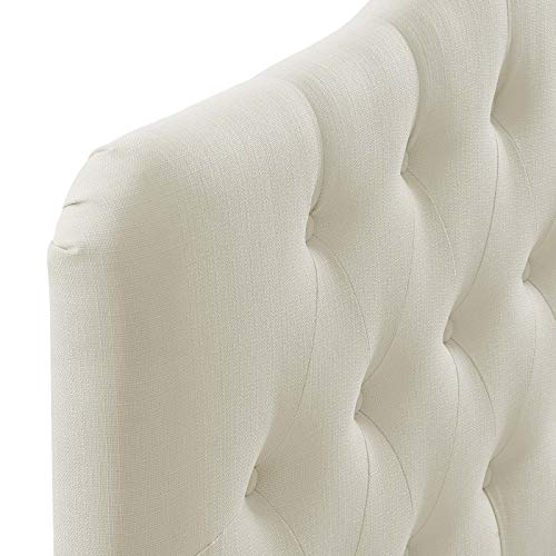Modway Annabel Tufted Button Linen Fabric Upholstered Queen Headboard In Ivory #TOP5