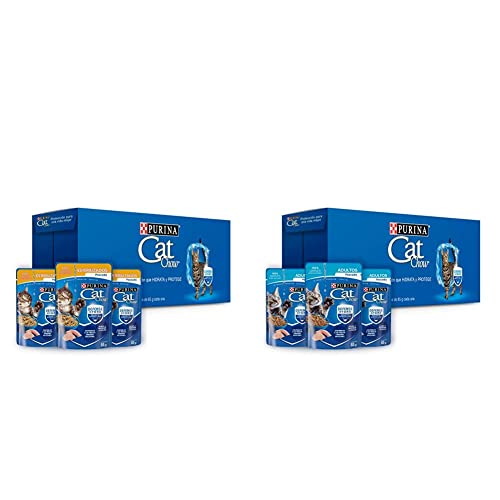Purina Cat Chow Defense Hydro Esterilizados Pescado Alimento Húmedo 24 Sobres de 85g + Cat Chow Defense Hydro Adulto, Alimento de Pescado Húmedo...