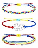 Ronglry Autism Awareness Stuff Accessories Autism Bracelet for Women Men Clay Bead Bracelets Colorful Puzzle Bracelet String Layered Stackable Bracelets Autismo Awareness Month Jewelry Gifts-Braided