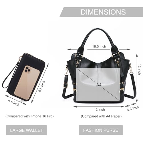 Image of Crossbody Bags for Women Large Hobo Purse Shoulder Handbag Wallet Set 2PCS | Soft PU Leather,Total 9 Pockets,Large Capacity,with a Spacious Functional Wallet,Detachable Shoulder Strap,Stylish Design
