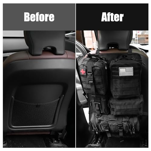 Universal Tactical Vehicle Back Seat Organizer with 5 Detachable Pouches Tactical Gear