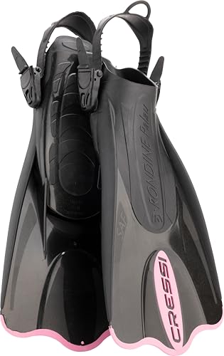 Cressi Palau SAF Short Adjustable Open Heel Fins, Black/Pink, S/M [Duplicate]