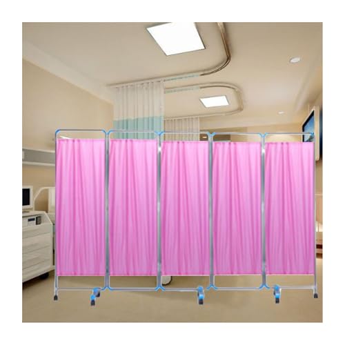 BDFJBRWG Biombo médico Plegable y móvil para clínicas. Mampara Interior Ajustable y Plegable para centros de Terapia clínica (180 x 50 cm, 5 Unidades).
