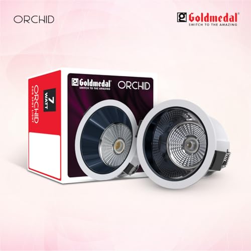 Image of Goldmedal Orchid 7W COB Round LED Spotlight |Compact Design Ceiling Light for Cabinets & Wardrobes | with 38 Beam Angle | Spotlight for Home & Display | Energy-Efficient |Warm White(3000K)