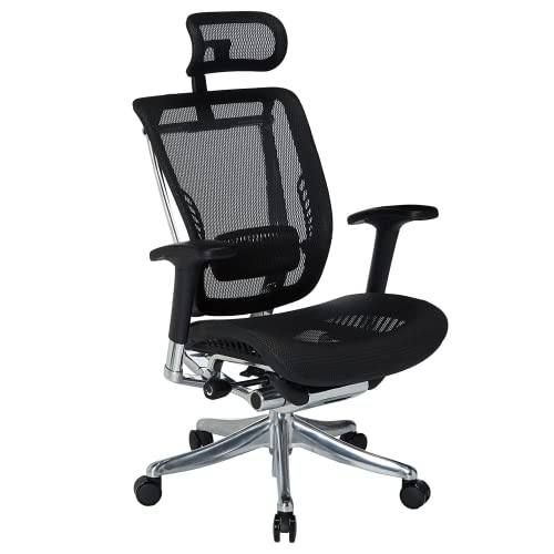 Gm Seating Enklave Xl Mesh Executive Hi Swivel Chair Chrome Base With Headrest, Black #TOP3