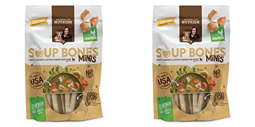 Rachael Ray Nutrish Soup Bones Minis Dog Treats Chicken & Veggies Flavor 4.2oz (2 Pack Bundle)