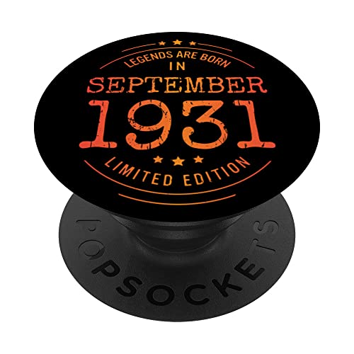 Cumpleaños Septiembre 1931 Edición Limitada Regalo Vintage PopSockets PopGrip Intercambiable