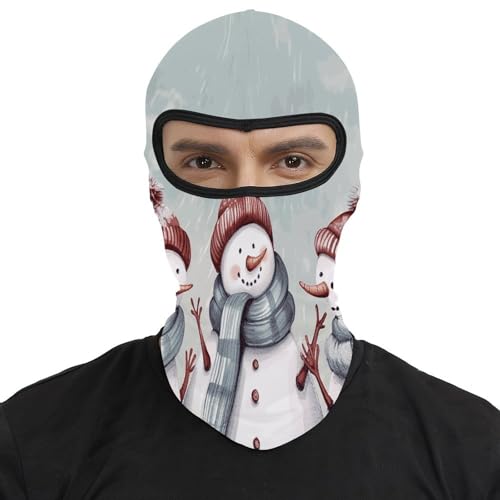Pasamontaña térmico para hombre y mujer, máscara facial con estampado de muñeco de nieve, ideal para esquí, motocicleta y clima frío miniatura 2